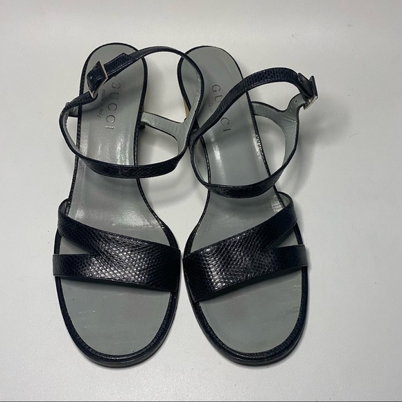 Gucci Black Block Heel Ankle Strap Sandal - Picture 3 of 16